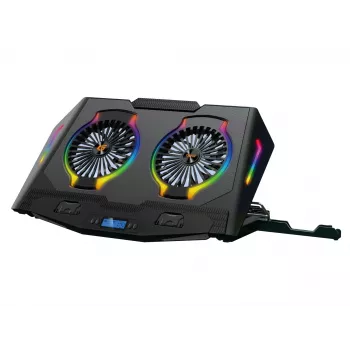 Conceptronic THYIA ERGO podstawka chłodząca pod laptopa gamingowa z 2 wentylatorami, 43,2 cm (17 cali), 2 szt., Przyciski, Czarny, Niebieski, Zielony, Czerwony, Chiny