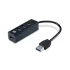 Hub USB Conceptronic HUBBIES 4-portowy hub USB 3.0 z adapterem USB-C OTG