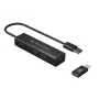 Koncentrator Conceptronic USB 3.0 4-portowy aluminiowy z adapterem USB-C na USB-A