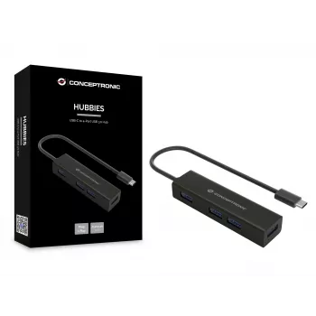 Conceptronic HUBBIES Koncentrator USB-C na 4 porty USB 3.0