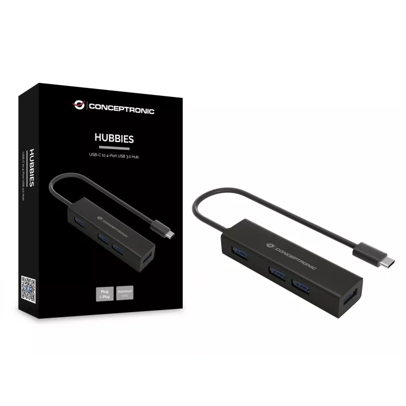 Conceptronic HUBBIES Koncentrator USB-C na 4 porty USB 3.0
