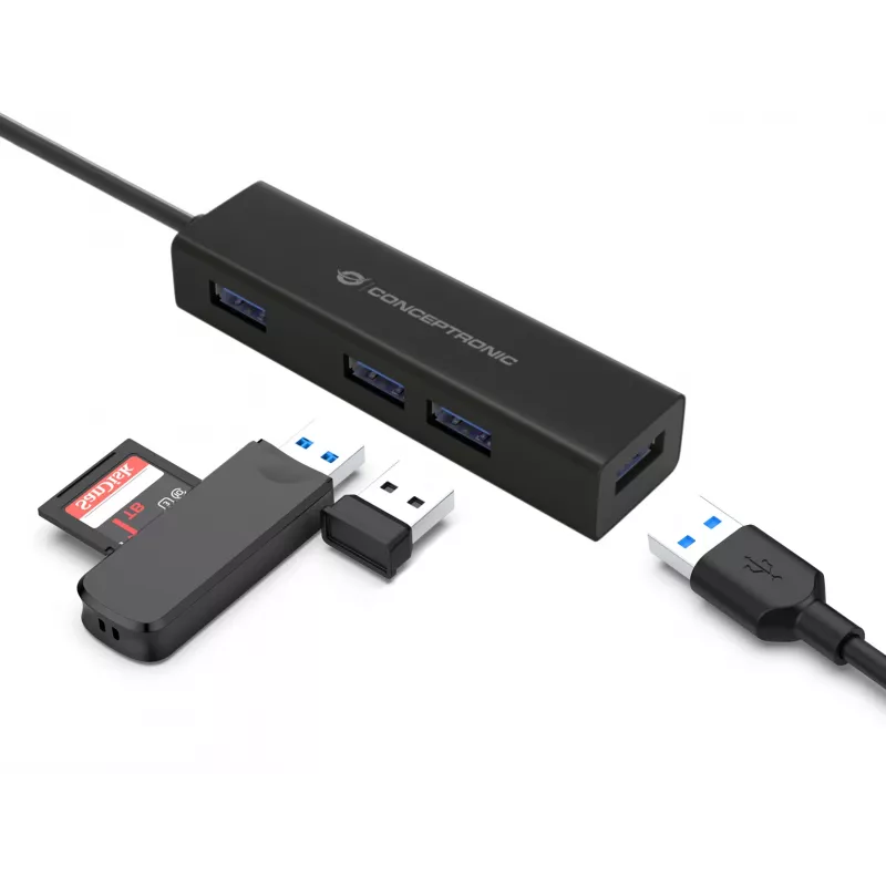 Conceptronic HUBBIES Koncentrator USB-C na 4 porty USB 3.0