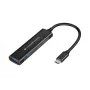 Conceptronic HUBBIES 4-portowy koncentrator USB 3.0, 2 porty USB-C i 2 porty USB-A, obudowa aluminiowa, złącze USB-C
