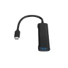Conceptronic HUBBIES 4-portowy koncentrator USB 3.0, 2 porty USB-C i 2 porty USB-A, obudowa aluminiowa, złącze USB-C