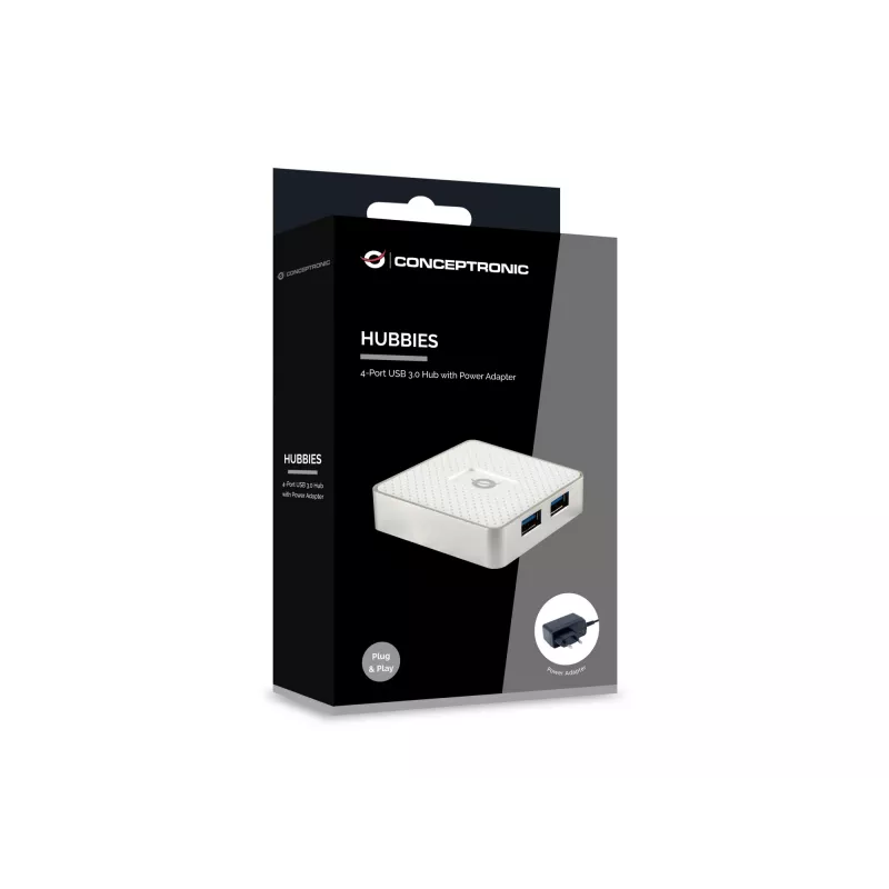 Conceptronic HUBBIES03W hub interfejsowy USB 3.2 Gen 1 (3.1 Gen 1) Micro-B 5000 Mbit/s Biały