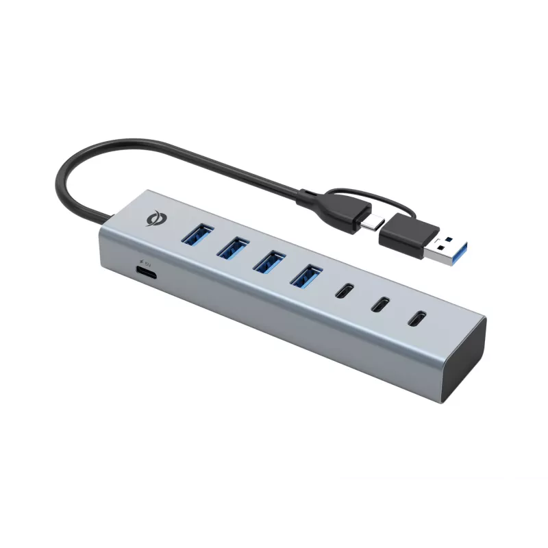 Conceptronic HUBBIES20G 7-portowy hub USB 3.0, 5 Gb/s, USB-C x 3, USB-A x 4