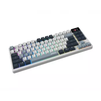 Klawiatura MSI FORGE GK600 TKL WIRELESS SKY — Bezprzewodowa, tenkeyless, mechaniczna, USB + Bluetooth, QWERTY UK English, RGB, niebiesko-biała