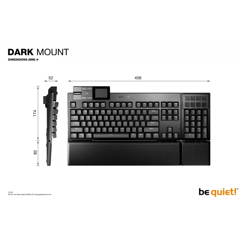 be quiet! Dark Mount Silent Tactile DE ISO klawiatura gamingowa USB QWERTZ Czarny