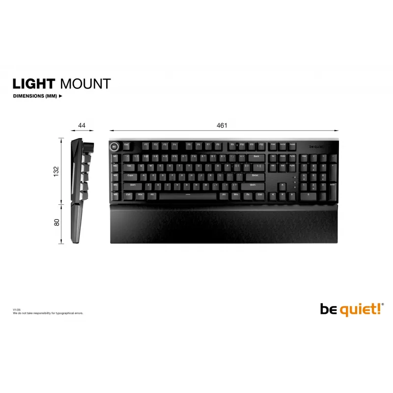 be quiet! Light Mount Silent Linear DE ISO klawiatura gamingowa USB QWERTZ Czarna