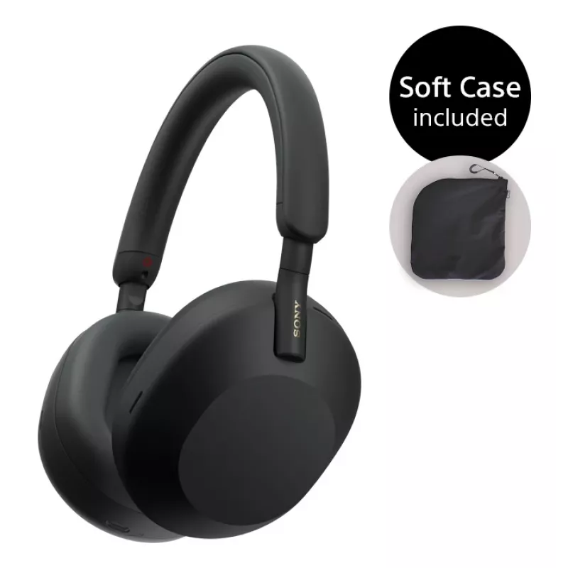 Słuchawki Sony WH-1000XM5SA przewodowe i bezprzewodowe, nauszne, muzyczne, USB Type-C, Bluetooth, czarne