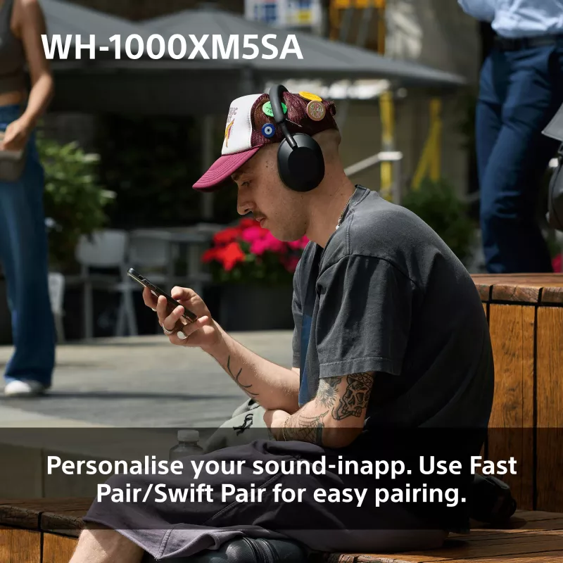 Słuchawki Sony WH-1000XM5SA przewodowe i bezprzewodowe, nauszne, muzyczne, USB Type-C, Bluetooth, czarne