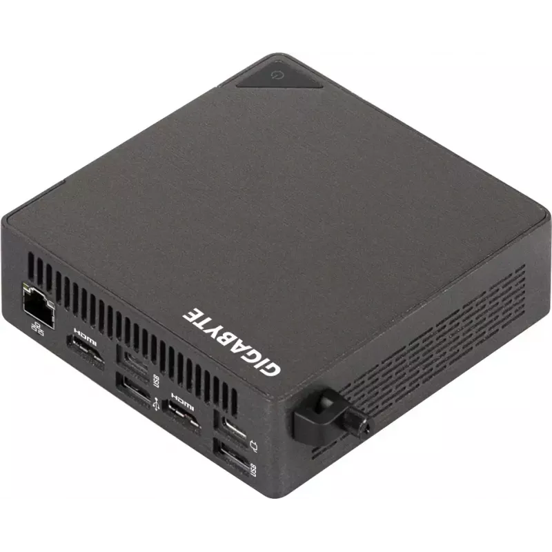 Mini PC barebone GIGABYTE BRIX Core Ultra 5 225H, obudowa 0,46 l, DDR5 SO-DIMM, 2 gniazda pamięci, do 96 GB, WiFi/BT, 2,5G LAN