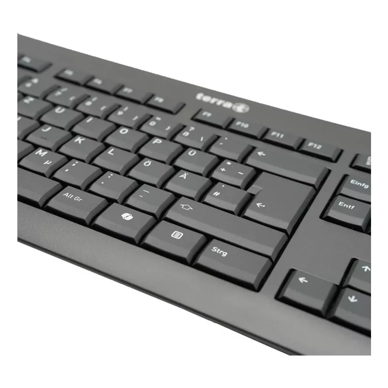 TERRA 1500 klawiatura Mysz w zestawie Biurowa USB QWERTZ Niemiecka Czarna