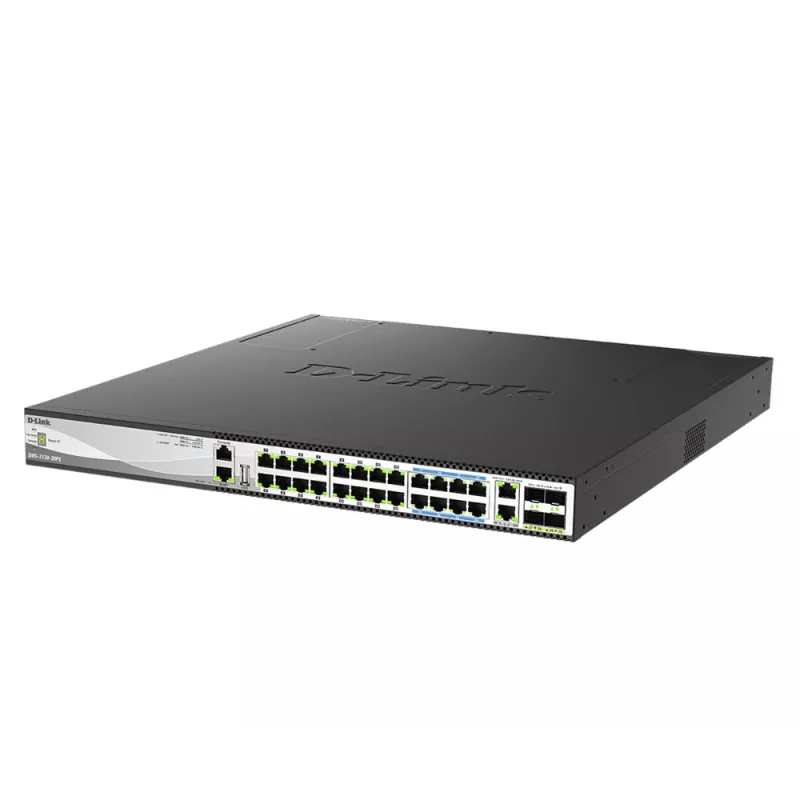 D-Link DMS-3130-30PS przełącznik sieciowy Managed L3 2.5G Ethernet (100/1000/2500) Power over Ethernet (PoE) 1U Czarny