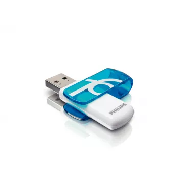 Philips USB Flash Drive FM16FD05B/00, 16 GB, USB Type-A, 2.0, 14 MB/s, Obrotowy, Niebieski, Biały