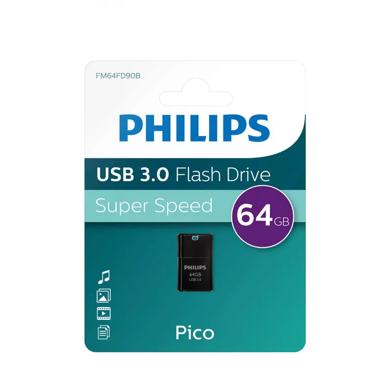 Philips Pico Edition 3.0 Pamięć USB 64 GB USB Type-A 3.2 Gen 1 (3.1 Gen 1) Czarny