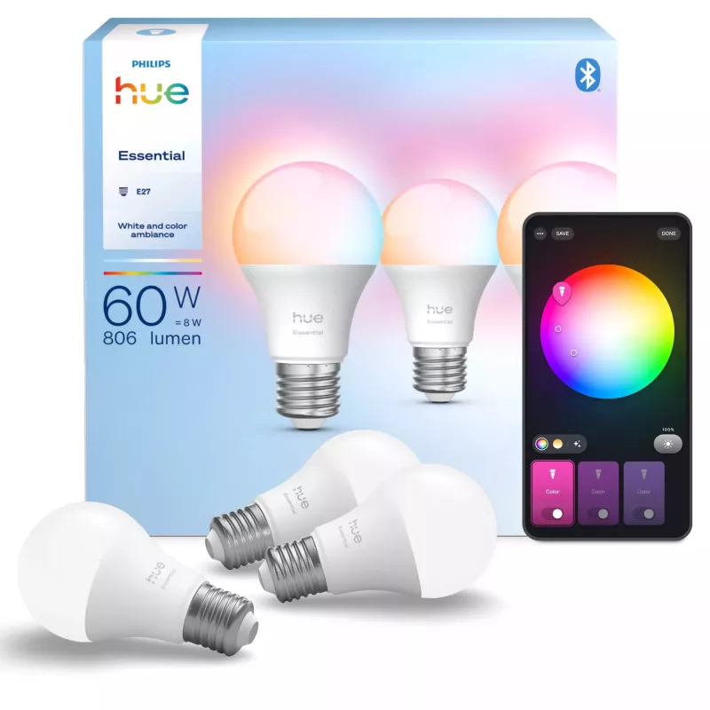 Philips Hue biały and colour ambience Essential A60 E27 smart