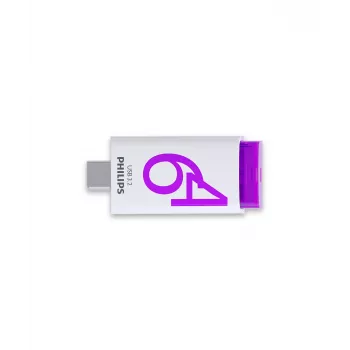 Philips Click pamięć USB 64 GB USB typu C 3.2 Gen 1 (3.1 Gen 1) fioletowy, biały