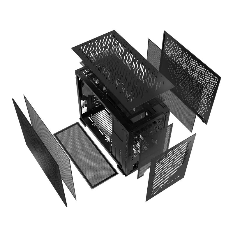 XPG VALOR AIR NANO OBUDOWA MIDI TOWER - Czarny, Midi Tower, PC, Czarny, micro ATX, Mini-ITX, SPCC, 17 cm