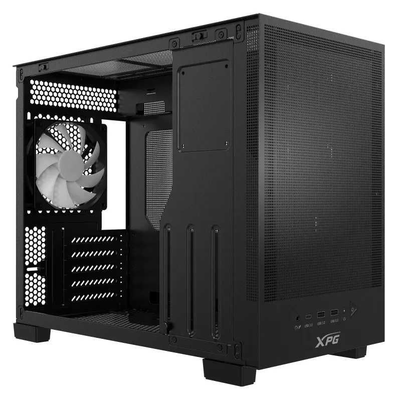 XPG VALOR MESH NANO OBUDOWA MIDI TOWER - Czarna, Midi Tower, PC, Czarny, micro ATX, Mini-ITX, SPCC, 17 cm