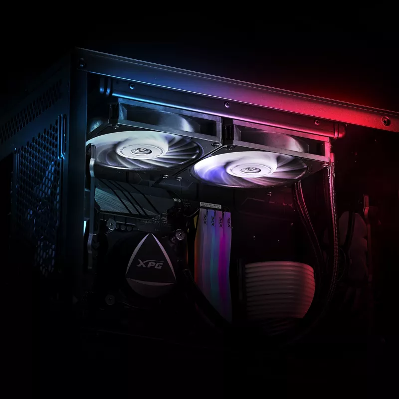 XPG VENTO PRO 120 PWM Czarny, Wentylator, 12 cm, 450 obr./min, 2500 obr./min, Czarny, Biały