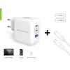 Ładowarka Conceptronic 3-portowa 67W GaN USB PD z kablem ładującym USB-C, USB-C x 2, USB-A x 1, QC 3.0, PPS