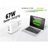 Ładowarka Conceptronic 3-portowa 67W GaN USB PD z kablem ładującym USB-C, USB-C x 2, USB-A x 1, QC 3.0, PPS