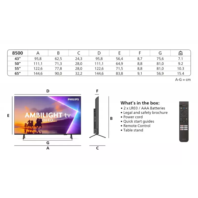 Philips 43PUS8500/12 TV 109,2 cm (43 cale) 4K Ultra HD Smart TV Wi-Fi Czarny