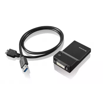 Lenovo USB 3.0 - DVI/VGA karta graficzna USB 2048 x 1152 pikseli Czarny