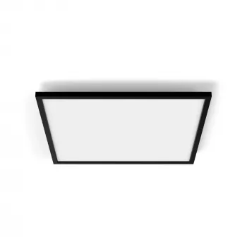 Inteligentna lampa sufitowa Philips Hue Aurelle Square Panel 600×600 mm, Bluetooth, 220–240V, głębokość 48 mm, czarno-biała