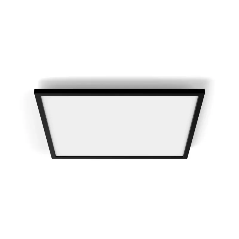 Inteligentna lampa sufitowa Philips Hue Aurelle Square Panel 600×600 mm, Bluetooth, 220–240V, głębokość 48 mm, czarno-biała