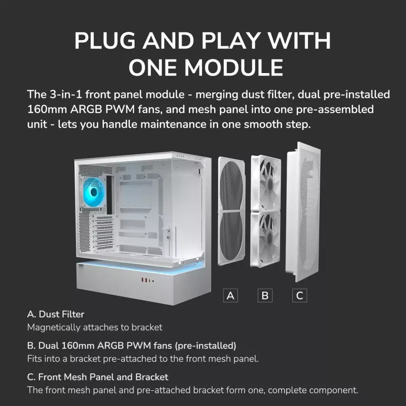 Obudowa Midi Tower COUGAR, CFV235, ARGB, Mesh, Czarny