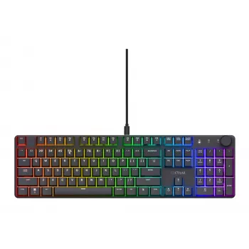 Klawiatura gamingowa mechaniczna TRUST GXT 866 TORIX USB pełnowymiarowa 104-klawisze QWERTY czarna RGB