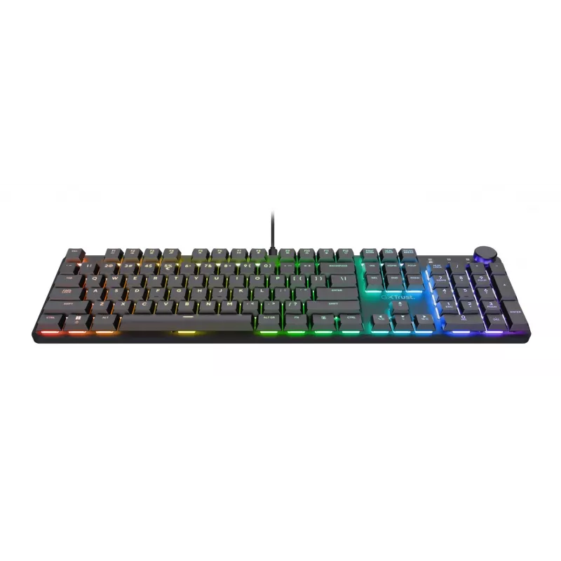 Klawiatura gamingowa mechaniczna TRUST GXT 866 TORIX USB pełnowymiarowa 104-klawisze QWERTY czarna RGB