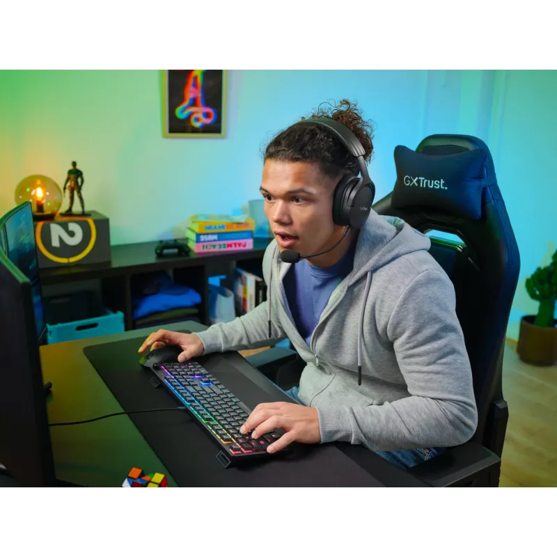 Klawiatura gamingowa mechaniczna TRUST GXT 866 TORIX USB pełnowymiarowa 104-klawisze QWERTY czarna RGB