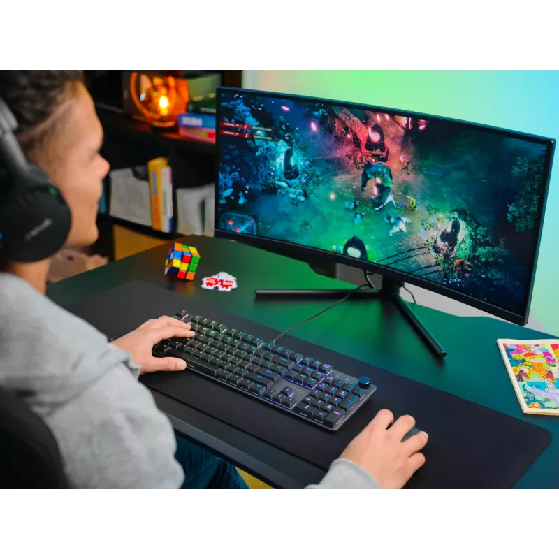 Klawiatura gamingowa mechaniczna TRUST GXT 866 TORIX USB pełnowymiarowa 104-klawisze QWERTY czarna RGB