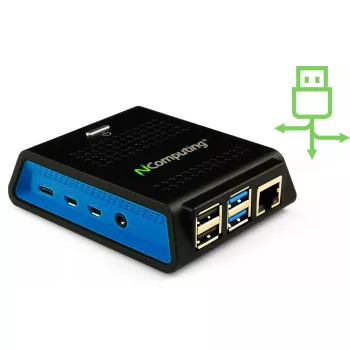 Komputer NComputing RX420 RDP Intel Celeron 4GB RAM 32GB SSD zintegrowana karta graficzna Windows 10