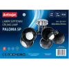 Lampa wisząca ActiveJet AJE-PALOMA 5P, 5×E27 40W, srebrna rama, czarne szkło, IP20, 460×250×460 mm