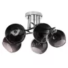 Lampa wisząca ActiveJet AJE-PALOMA 5P, 5×E27 40W, srebrna rama, czarne szkło, IP20, 460×250×460 mm