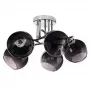 Lampa wisząca ActiveJet AJE-PALOMA 5P, 5×E27 40W, srebrna rama, czarne szkło, IP20, 460×250×460 mm