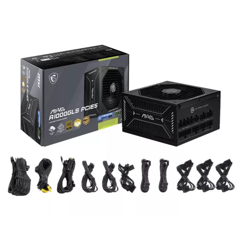 MSI MAG A1000GLS PCIE5 zasilacz 1000 W 24-pin ATX ATX Czarny