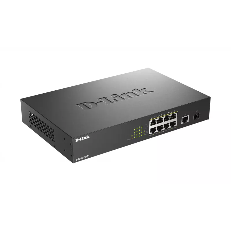 Przełącznik sieciowy D-Link DGS-1010MP/E Niezarządzalny L2 Gigabit Ethernet (10/100/1000) Power over Ethernet (PoE) 1U Czarny