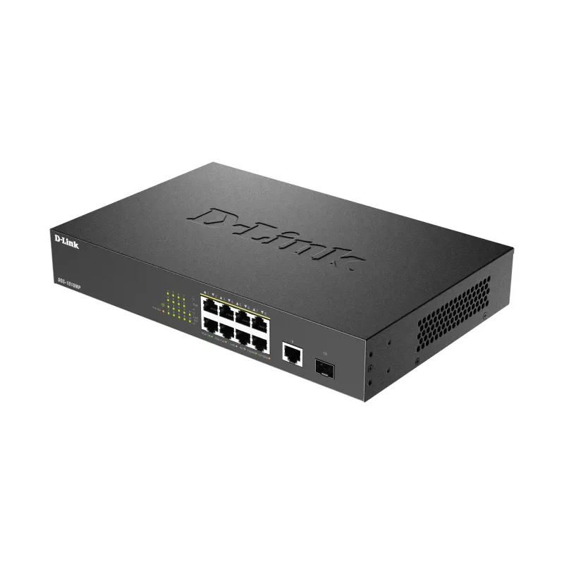 Przełącznik sieciowy D-Link DGS-1010MP/E Niezarządzalny L2 Gigabit Ethernet (10/100/1000) Power over Ethernet (PoE) 1U Czarny