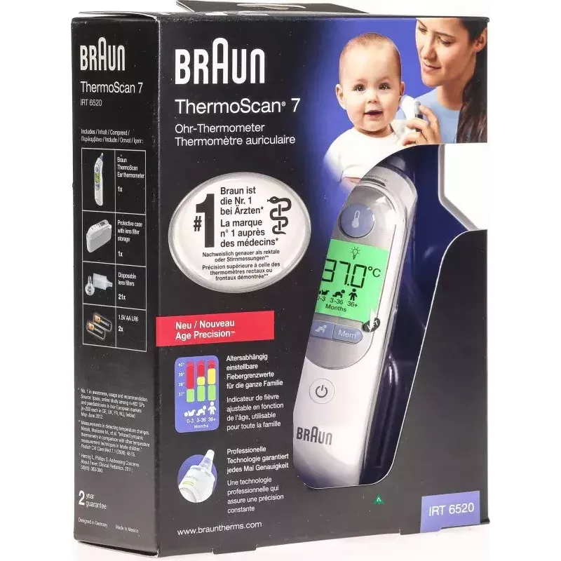 Termometr douszny Braun ThermoScan 7 IRT6520 biały