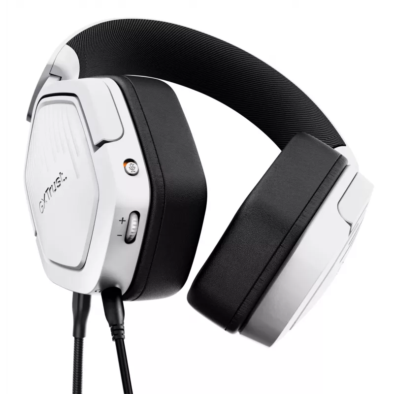 Trust GXT492W Carus Zestaw słuchawkowy Przewodowy Nauszny Gaming Biały