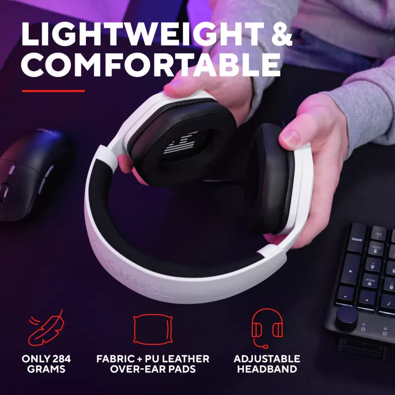 Trust GXT492W Carus Zestaw słuchawkowy Przewodowy Nauszny Gaming Biały