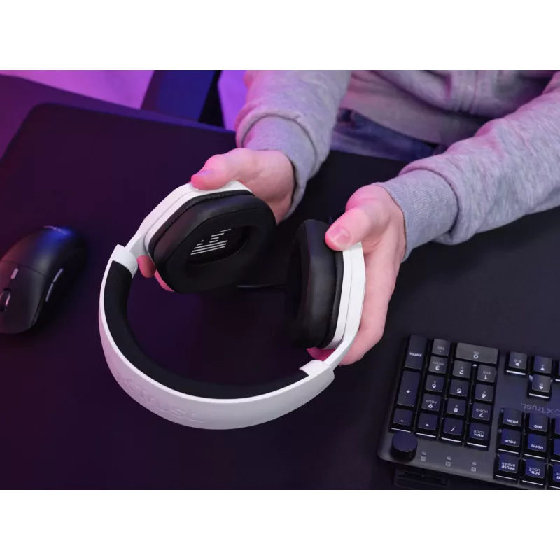 Trust GXT492W Carus Zestaw słuchawkowy Przewodowy Nauszny Gaming Biały