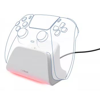 Stacja ładująca TRUST GXT255W do PS5 Dual charging, biała