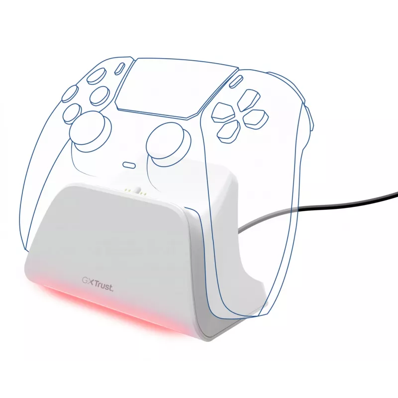 Stacja ładująca TRUST GXT255W do PS5 Dual charging, biała