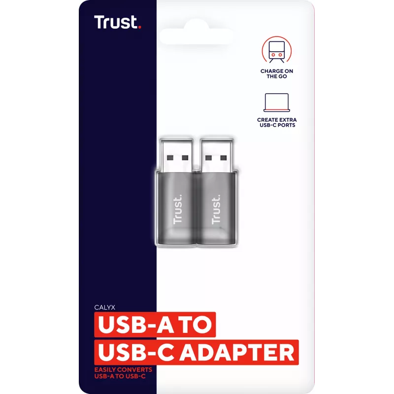 Trust Calyx USB Type-C USB Type-A Szary Złącze 1 USB Type-C Złącze 2 USB Type-A